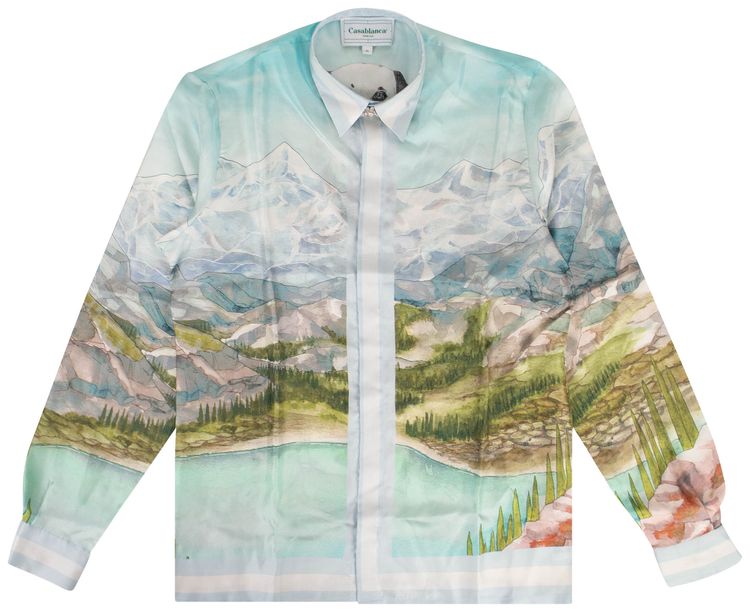 Casablanca Silk Dalmatian A La Montagne Shirt Blue