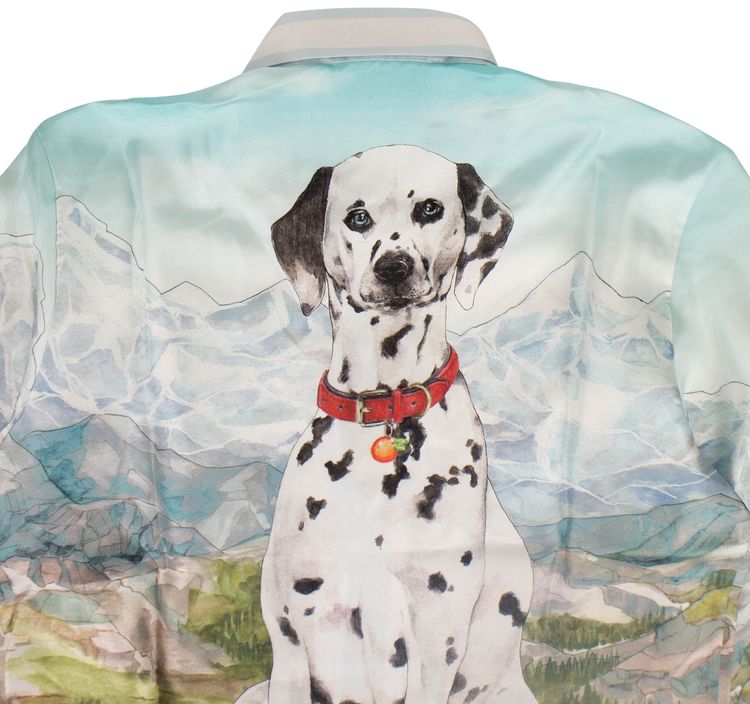 Casablanca Silk Dalmatian A La Montagne Shirt Blue
