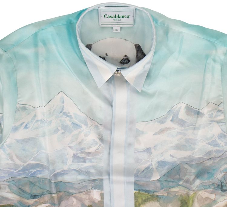 Casablanca Silk Dalmatian A La Montagne Shirt Blue