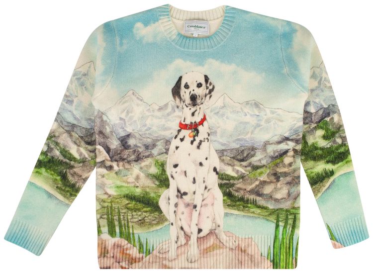 Casablanca Wool Dalmatian Print Sweater Blue