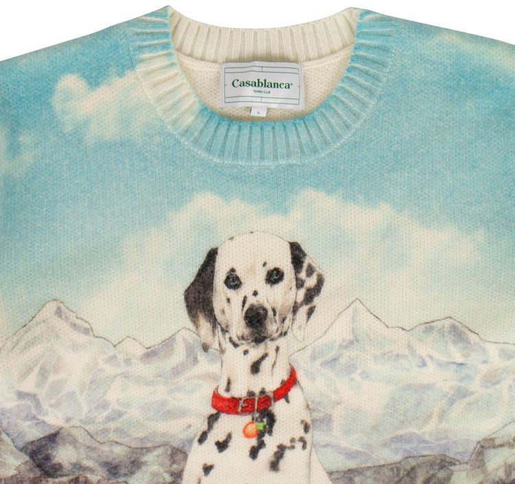 Casablanca Wool Dalmatian Print Sweater Blue