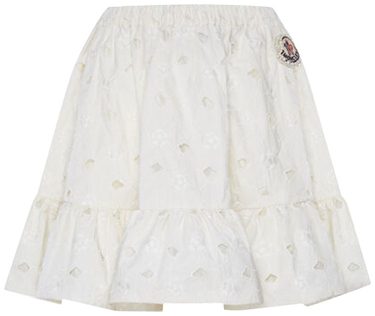 Moncler Genius x Simone Rocha Embroidered Taffeta Skirt Ivory White