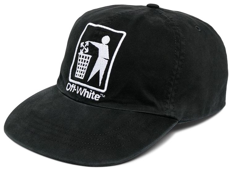 Off White Trash Logo Baseball Cap BlackWhite