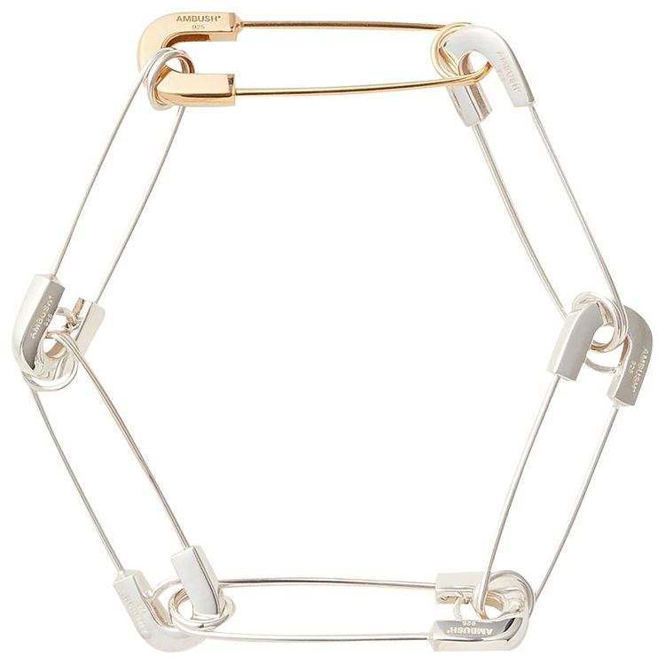 Ambush Safety Pin Link Bracelet Silver