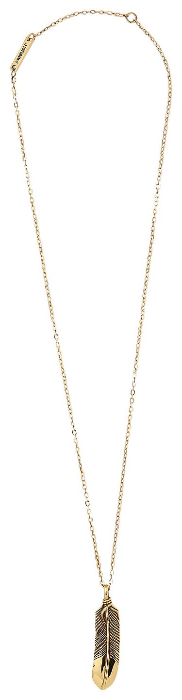 Ambush Feather Charm Necklace Gold