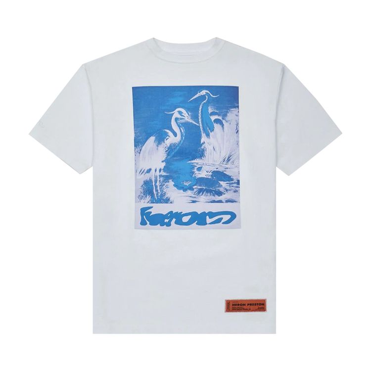 Heron Preston Oversize Captcha Short Sleeve T Shirt WhiteLight Blue
