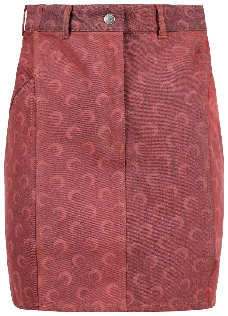 Marine Serre x The Webster Regenerated Moon Denim Skirt Tea Rose
