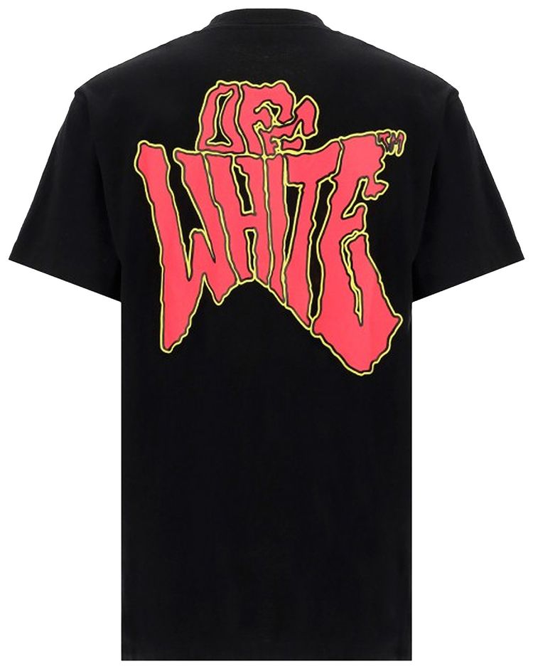 Off White Psych Type Short Sleeve Over Tee BlackRed