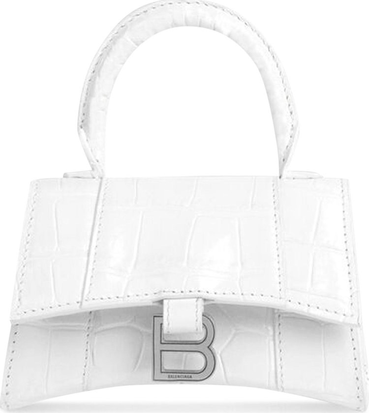 Balenciaga Hourglass Mini Top Handle White