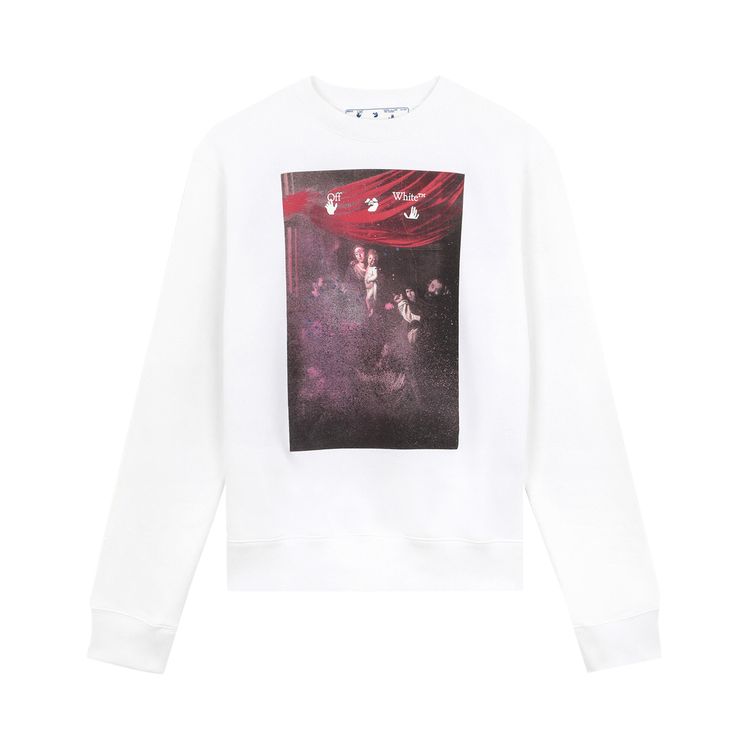 Off White Sprayed Caravaggio Slim Crewneck White