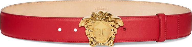 Versace Palazzo Belt With Medusa Buckle Red