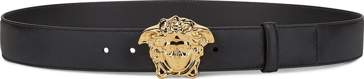 Versace Palazzo Belt With Medusa Buckle Black