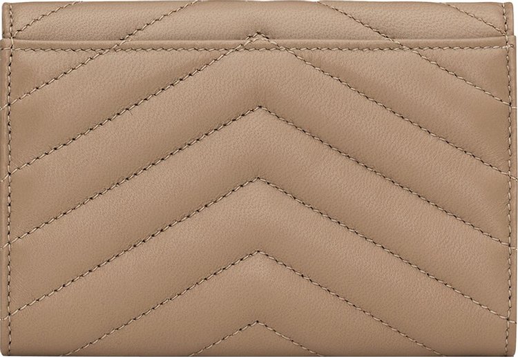 Saint Laurent Monogram Quilted Wallet Dusty Grey