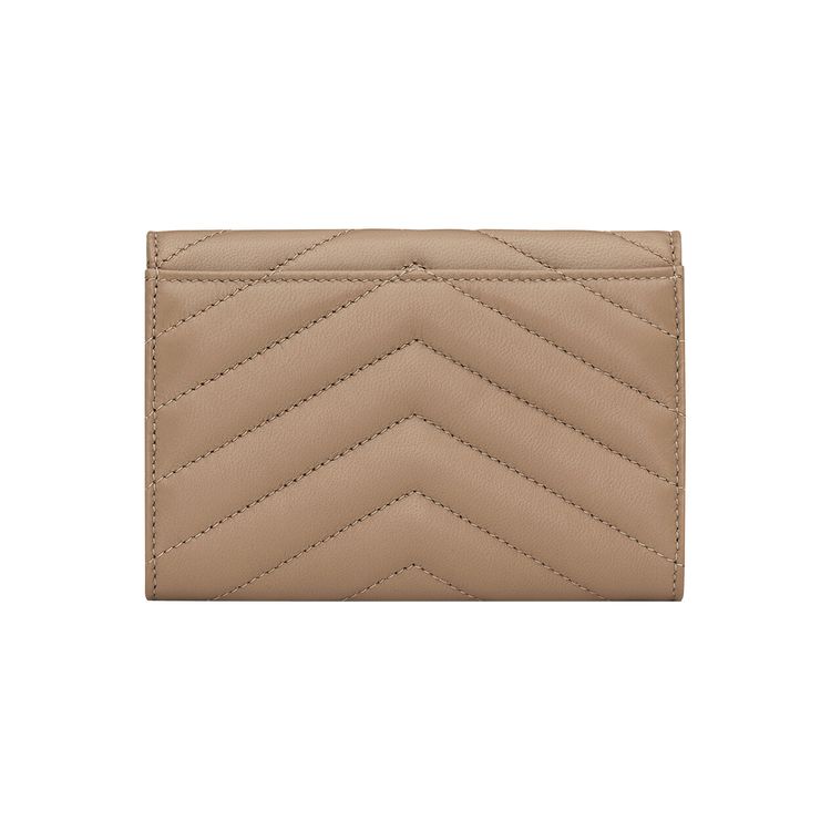 Buy Saint Laurent Monogram Quilted Wallet 'Dusty Grey' 414404