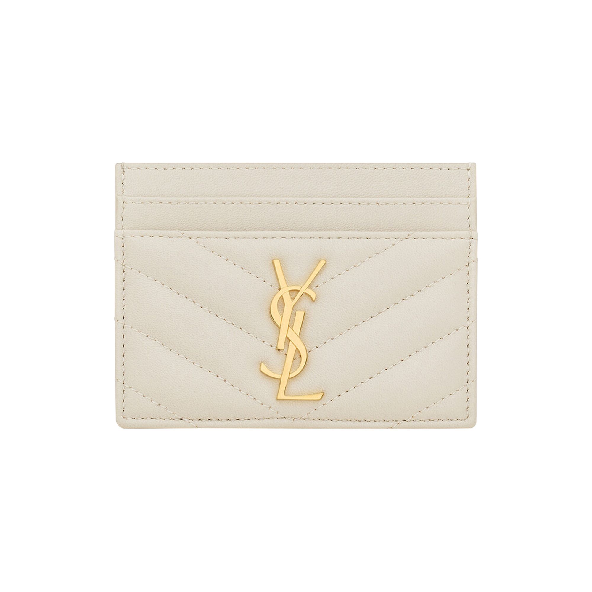 Buy Saint Laurent Logo Plaque Cardholder Vintage White 423291 AAA44 9207 GOAT