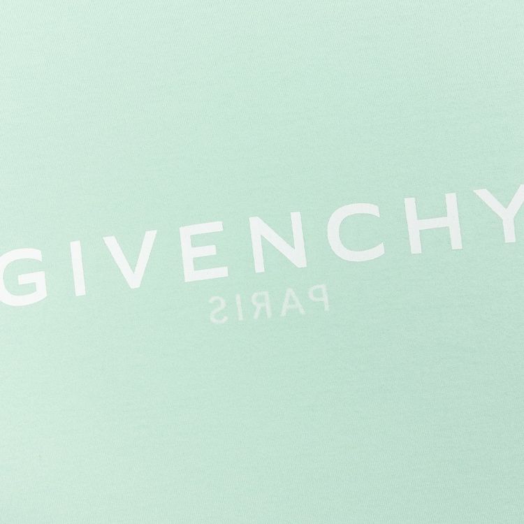 Givenchy Slim Fit Reverse Print T Shirt Aqua Green