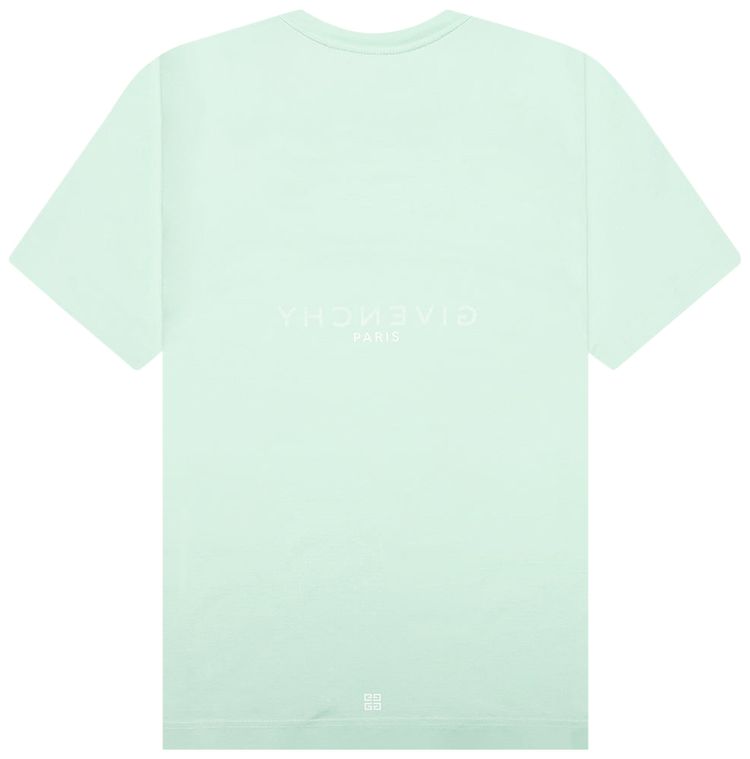Givenchy Slim Fit Reverse Print T Shirt Aqua Green