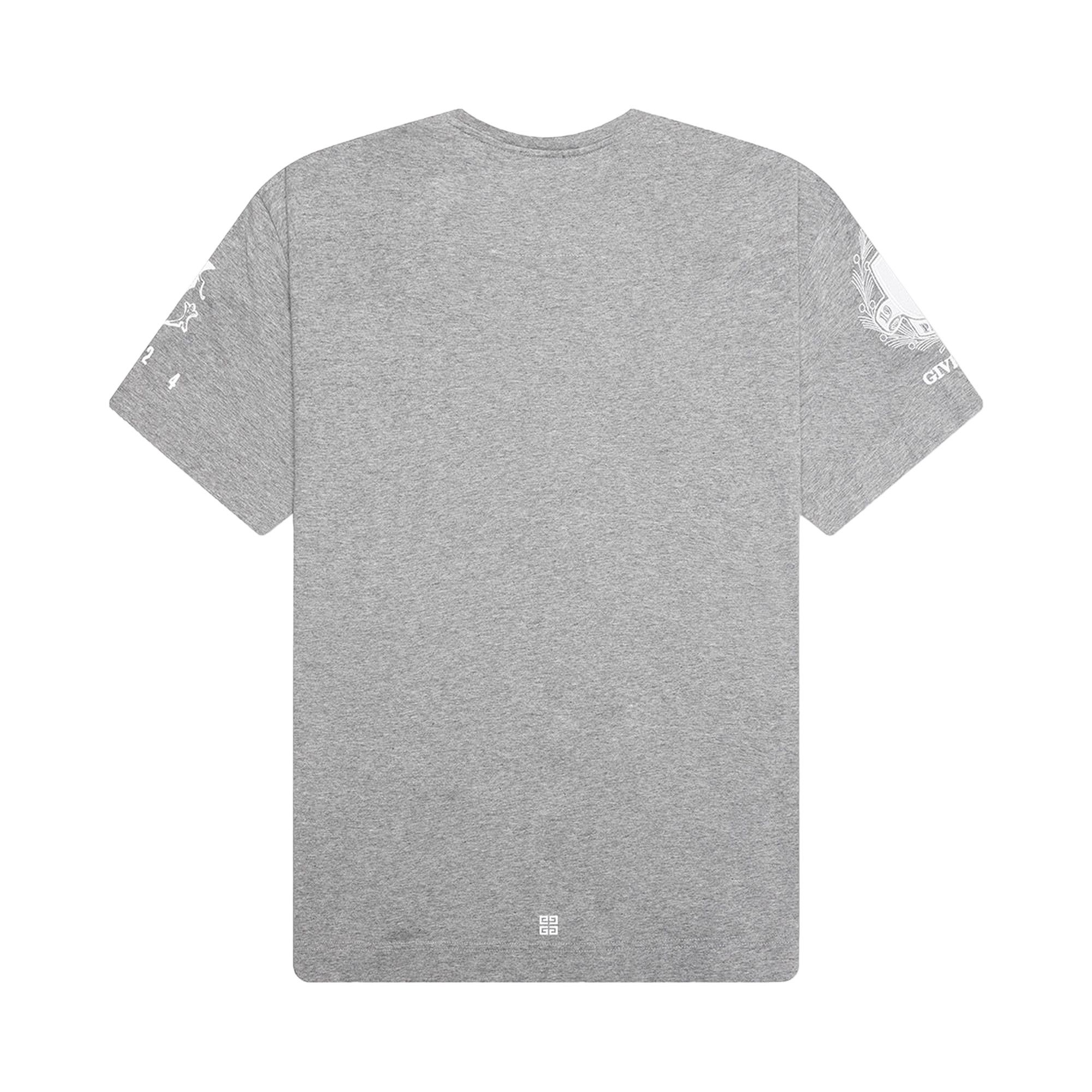 Tシャツ・カットソー GIVENCHY Men T Shirts BM712H3YMW 055 grey Buy Givenchy 4G Embroidered Crewneck T-Shirt 'Light Grey