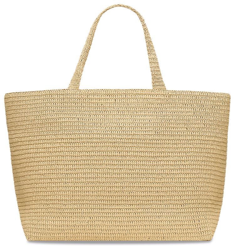 Saint Laurent Raffia Tote Tan
