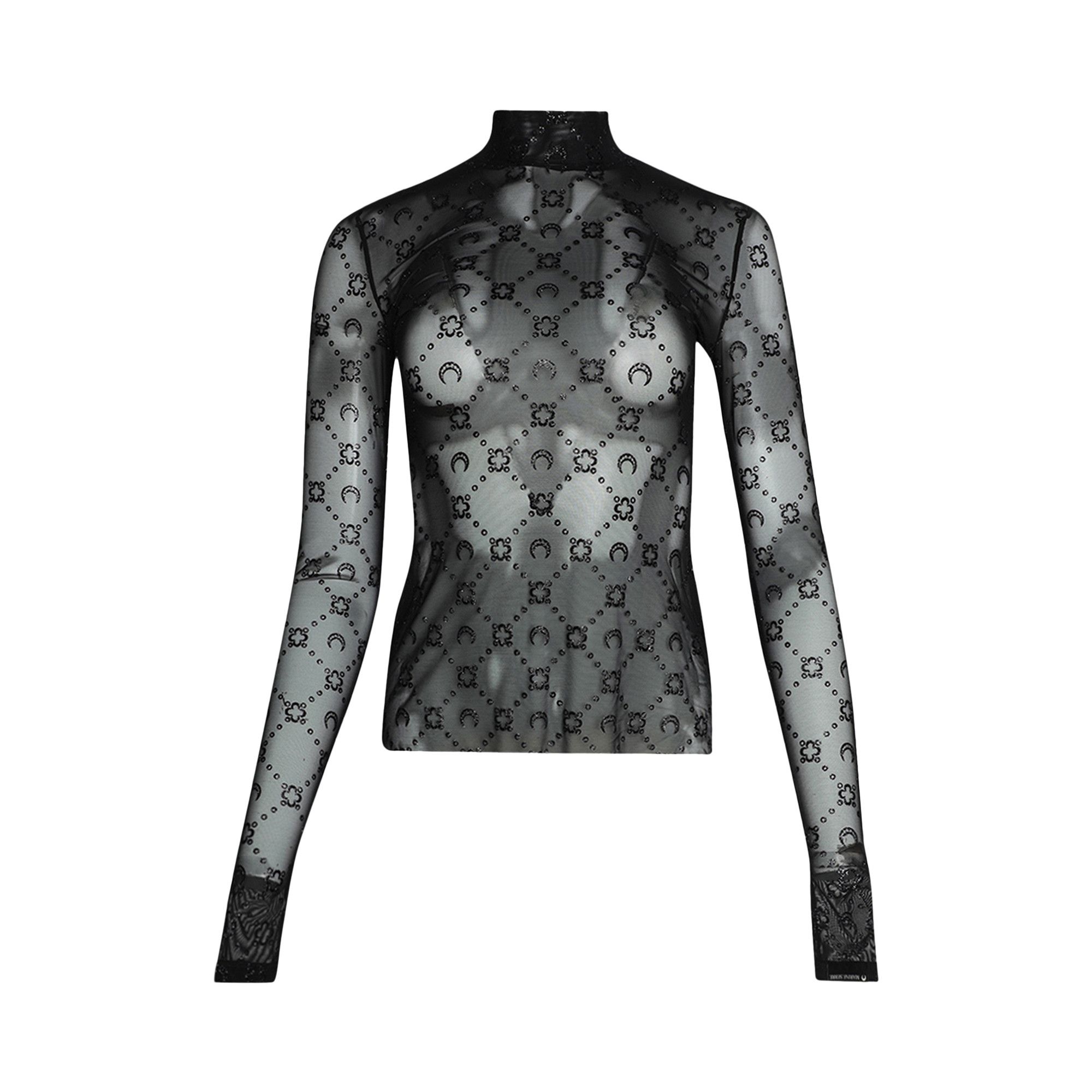 Buy Marine Serre Regenerated Mesh Flock Glitter Hight Neck