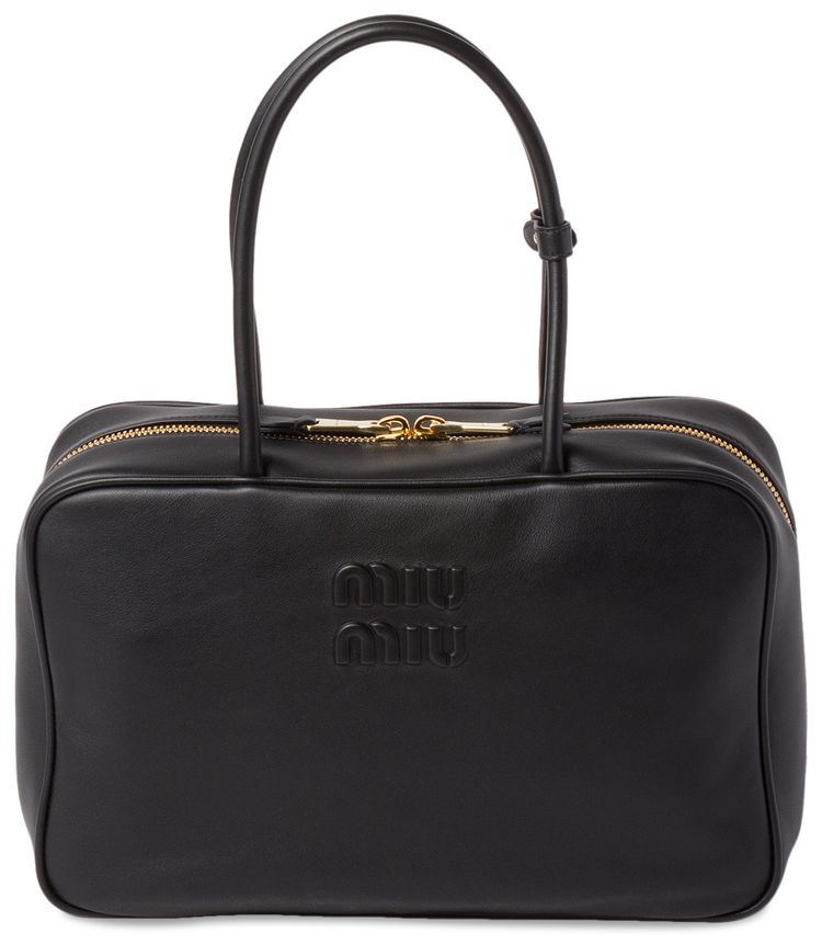 Miu Miu Leather Top Handle Bag Black