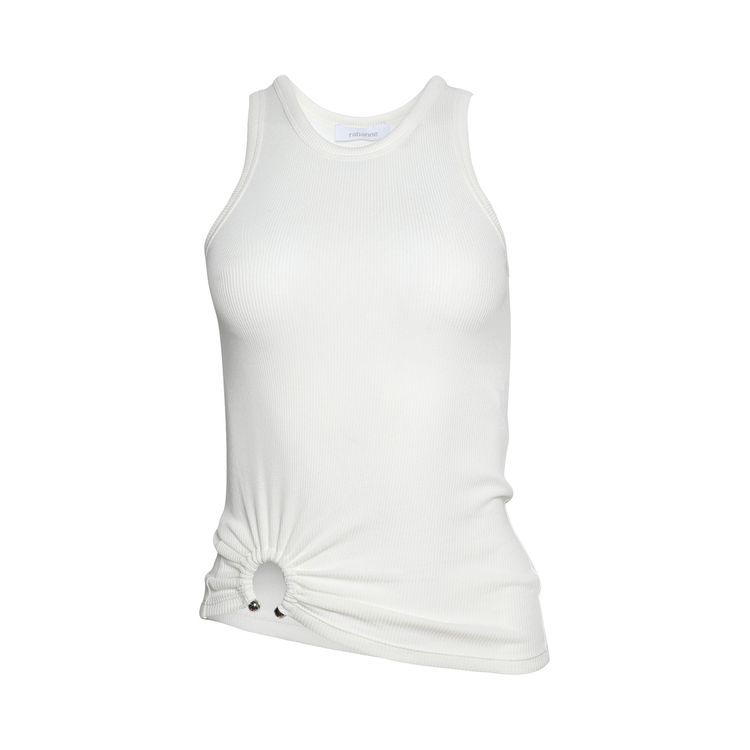 Rabanne Tank Top With Signature Piercing White