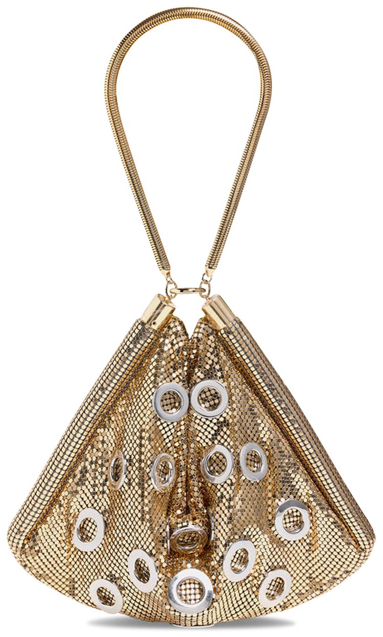 Rabanne Chainmail Pocket Bag With Metallic Eyelets Gold