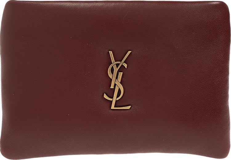 Saint Laurent Mini Calypso Zipped Pouch Dark Bordeaux