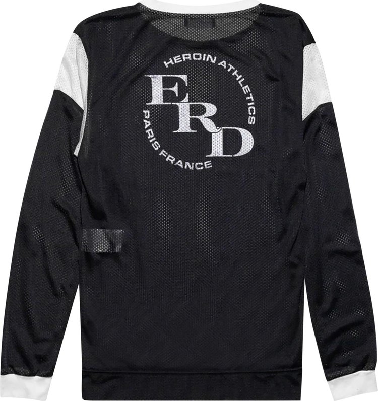 Enfants Riches Deprimes Heroin Athletics Mesh Long Sleeve T Shirt BlackIvory