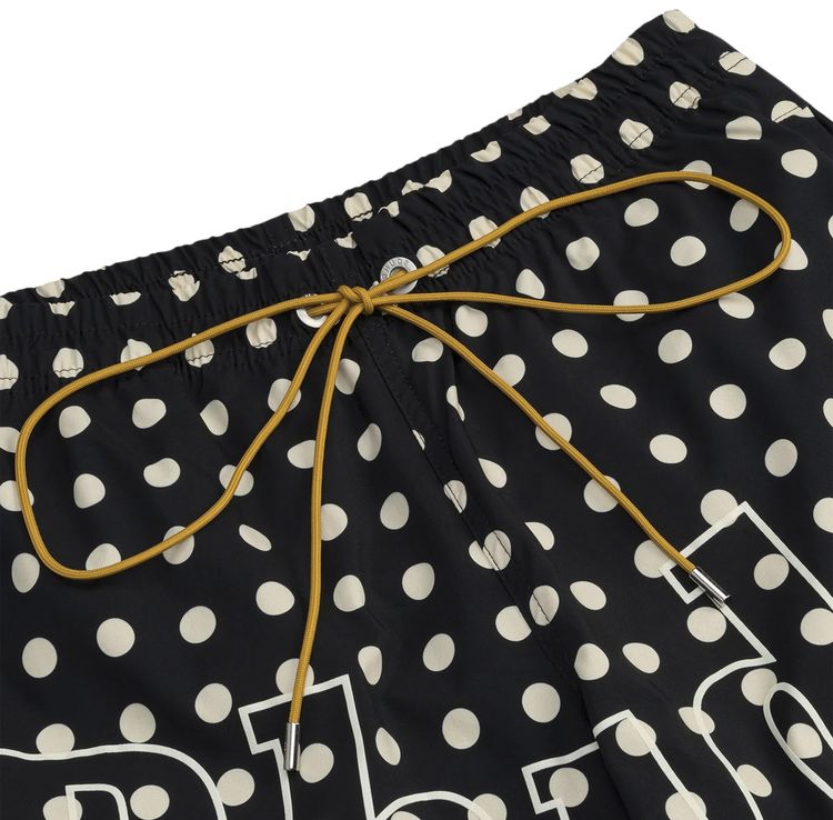 Rhude Logo Polka Dot Swim Shorts BlackWhite