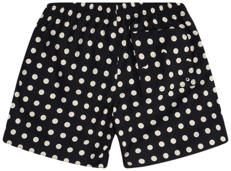 Rhude Logo Polka Dot Swim Shorts BlackWhite