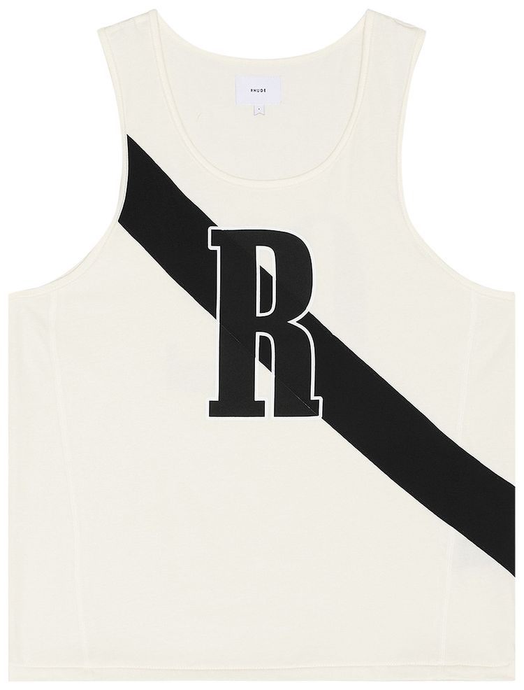 Rhude 02 Stripe Tank Off WhiteBlack