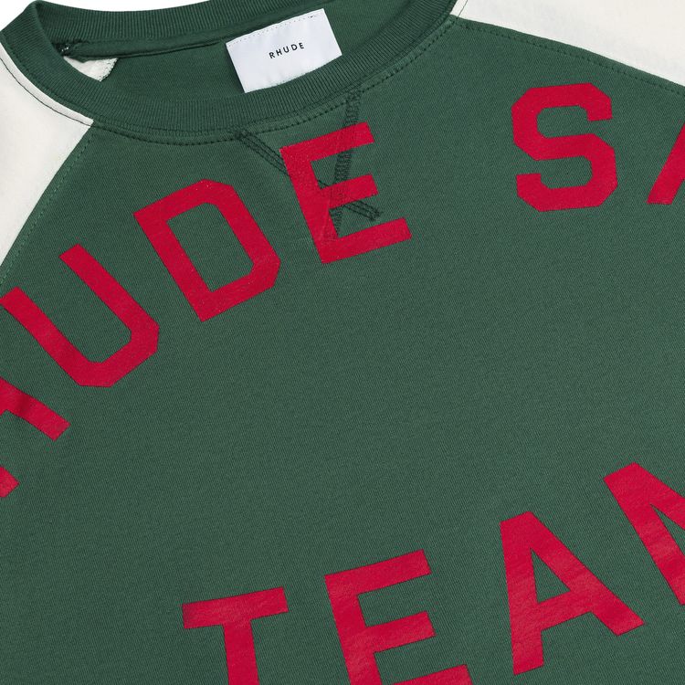 Rhude Oil Corp Raglan Tee Vintage GreenVintage Off White