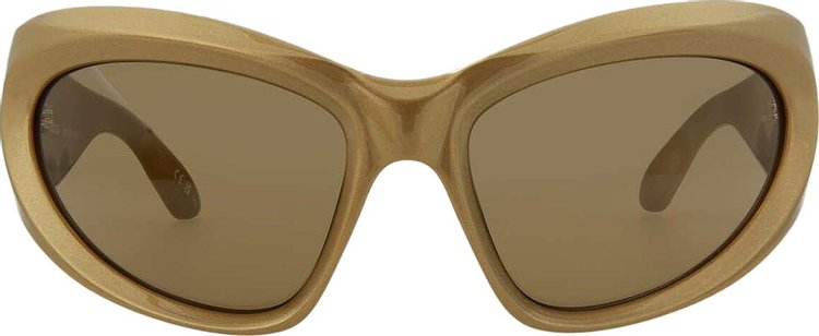 Balenciaga Wrap Around Sunglasses GoldBrown