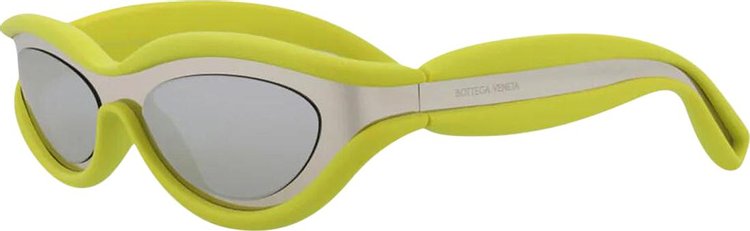 Bottega Veneta Wrap Around Sunglasses Silver