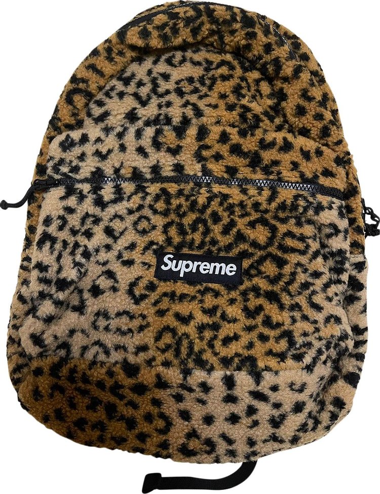 Supreme Leopard Fleece Backpack Yellow