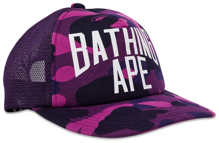 BAPE Color Camo NYC Logo Mesh Cap Purple