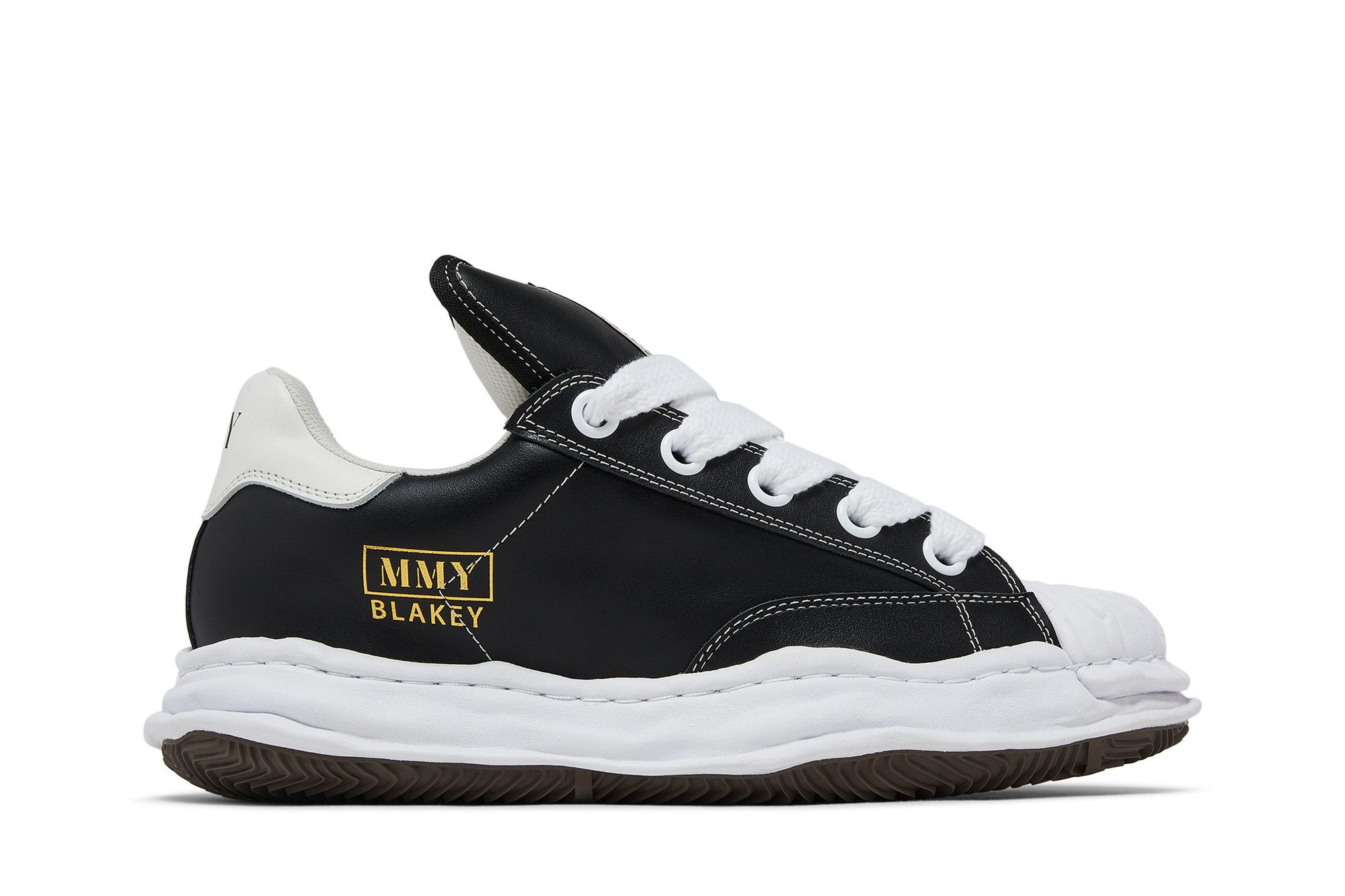 Size 10.0 Maison Mihara Yasuhiro Blakey Puffer OG Sole Leather Low 'Black  White'