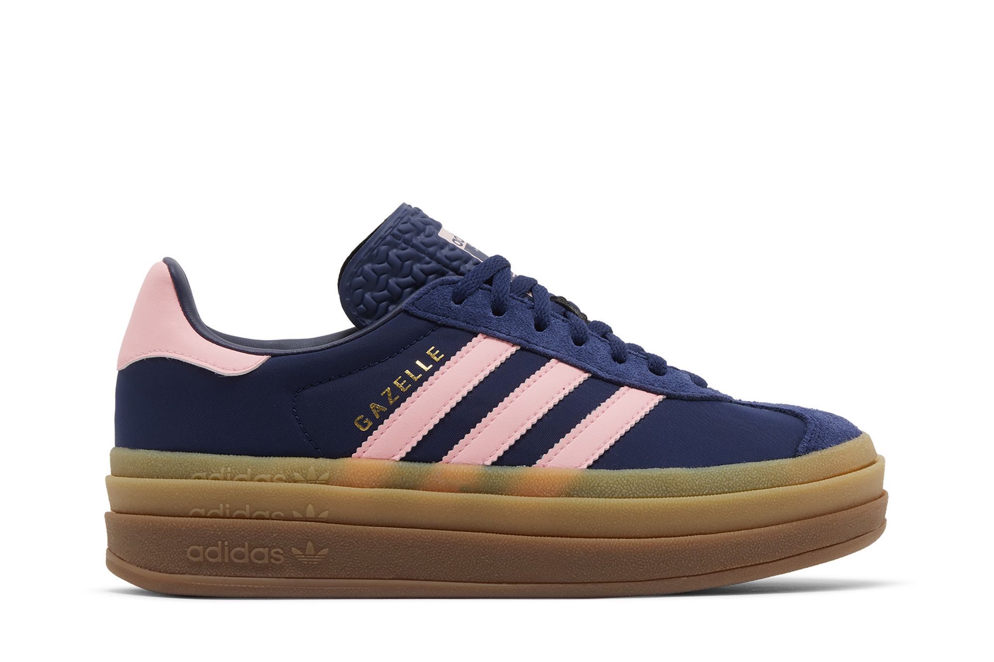 スニーカー adidas Gazelle Bold W Navy Pink IG4390 New Adidas Women's Gazelle Bold Shoes - Dark Blue/ Pink