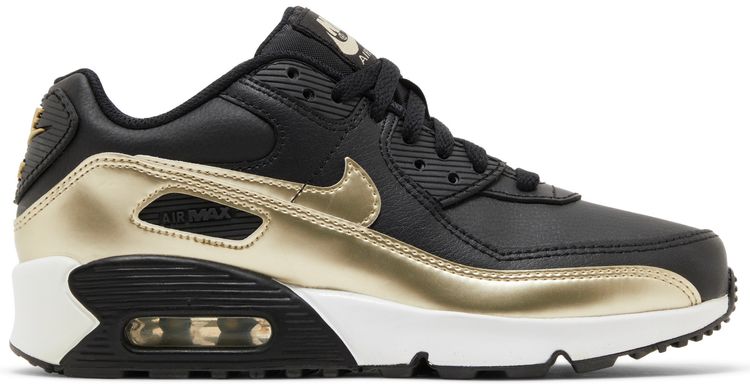 Nike Air Max 90 LTR GS Black Metallic Gold Star