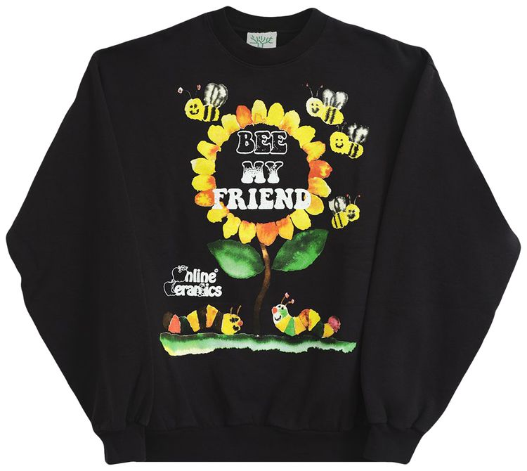 Online Ceramics Bee My Friend Crewneck Off Black