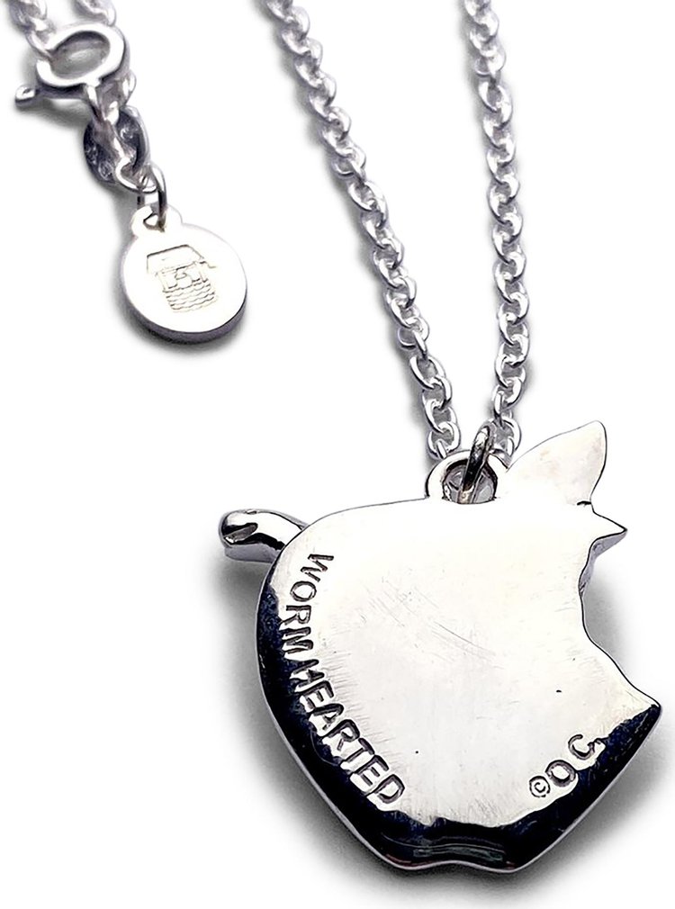 Online Ceramics Apple Pendant With Chain Silver