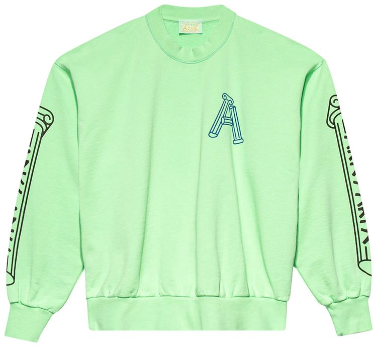 Aries Greek Column Sweatshirt Aqua