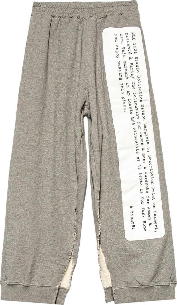 MM6 Maison Margiela Painted Cut Out Raw Edge Track Pants 'Grey'