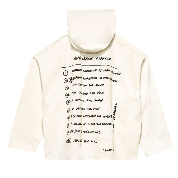 MM6 Maison Margiela Logo Printed Hoodie White