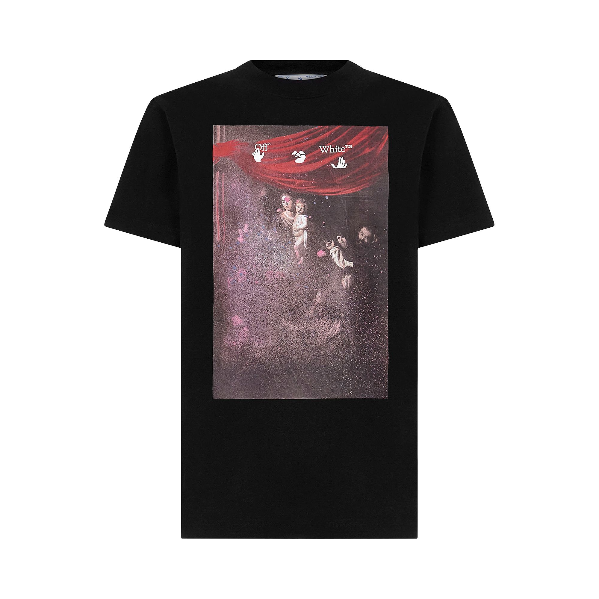 Size xxl Off White Sprayed Caravaggio Short Sleeve Slim Tee Black