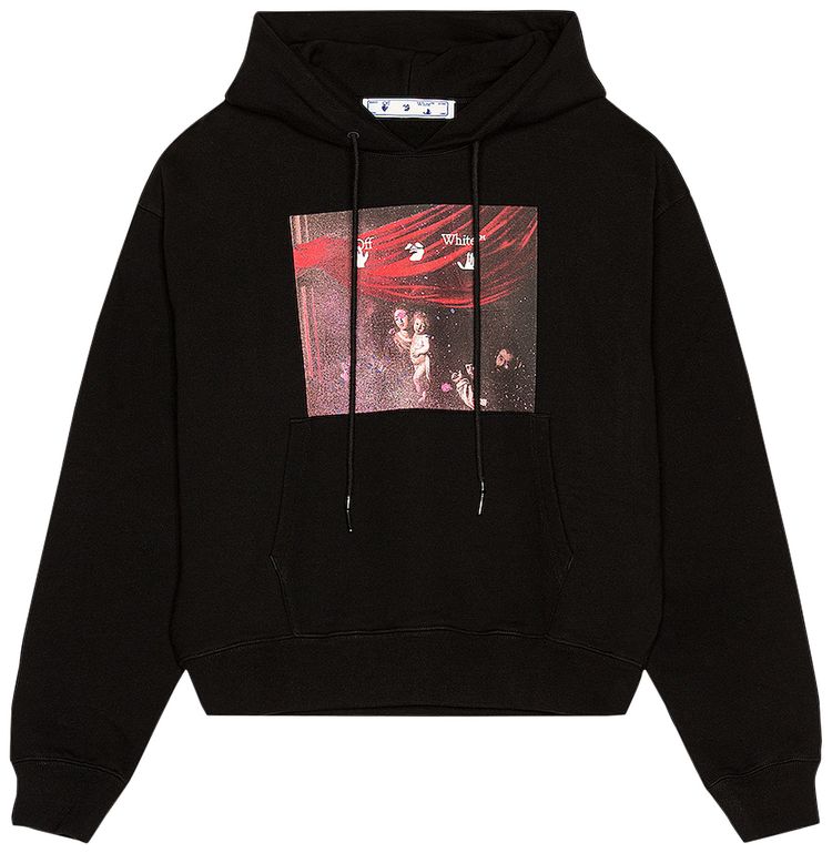 Off White Sprayed Caravaggio Over Hoodie BlackWhite