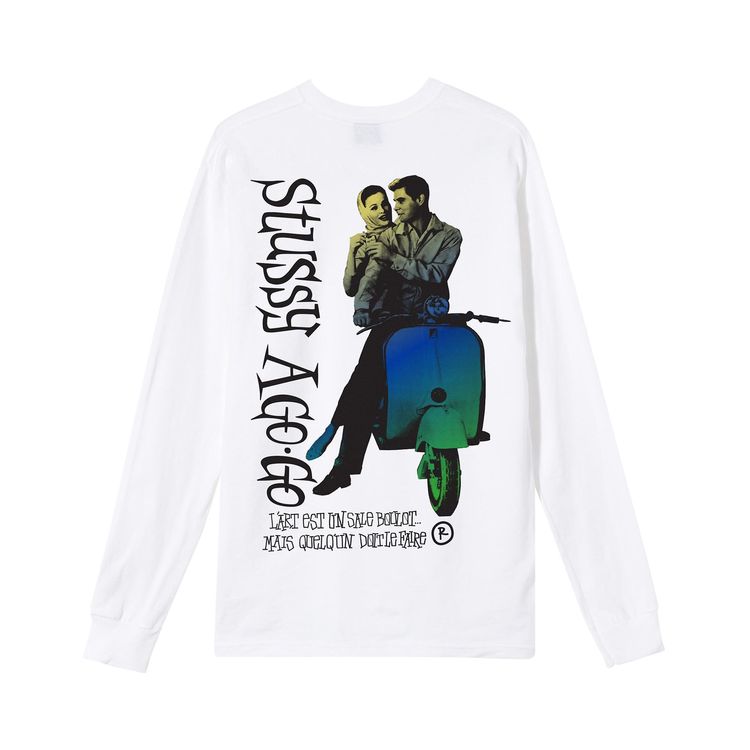 Stussy A Go Go Long Sleeve Tee White
