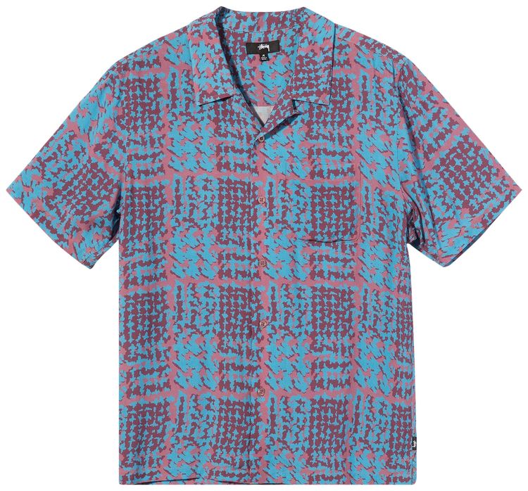 Stussy Hand Drawn Houndstooth Shirt Berry