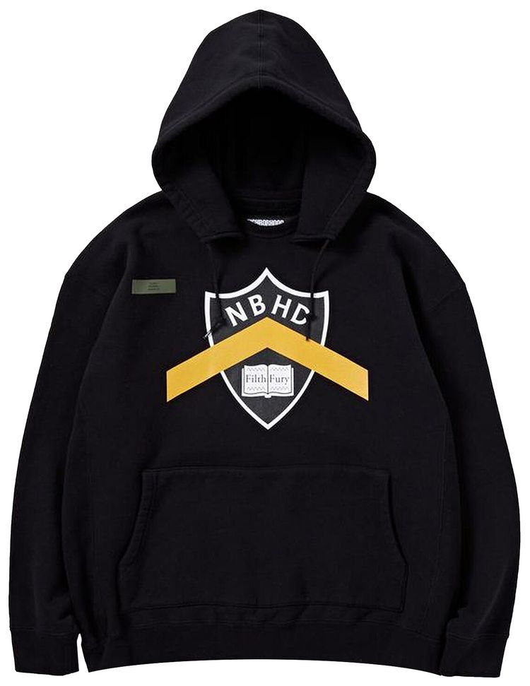 Neighborhood Crew Hooded Sweatshirt Black